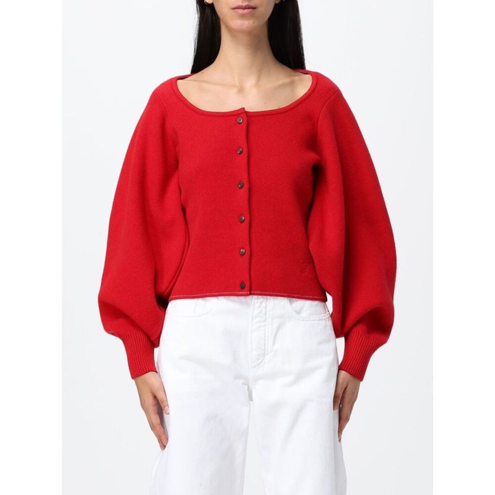 Jacquemus Women Jacquemus Slim Fit Wool And Cashmere Cardigan With Puff Sleeves